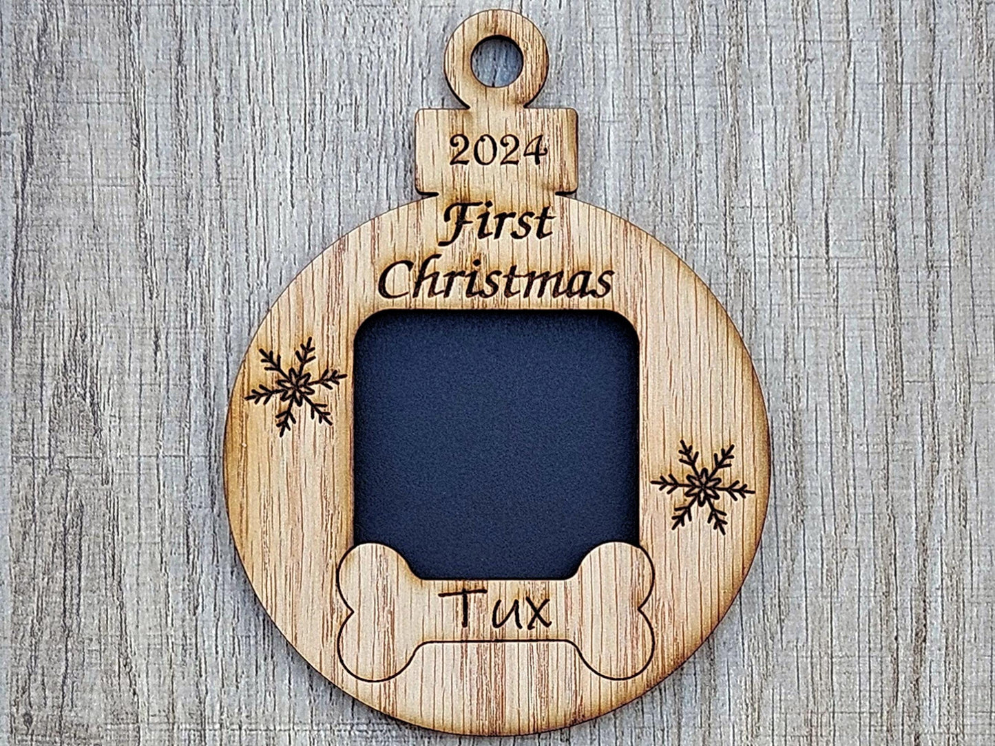 3" Dog Christmas Ornament for Dog Personalized with Name Dog's First Christmas Puppy's First Christmas Photo Ornament for Dog 1st Christmas