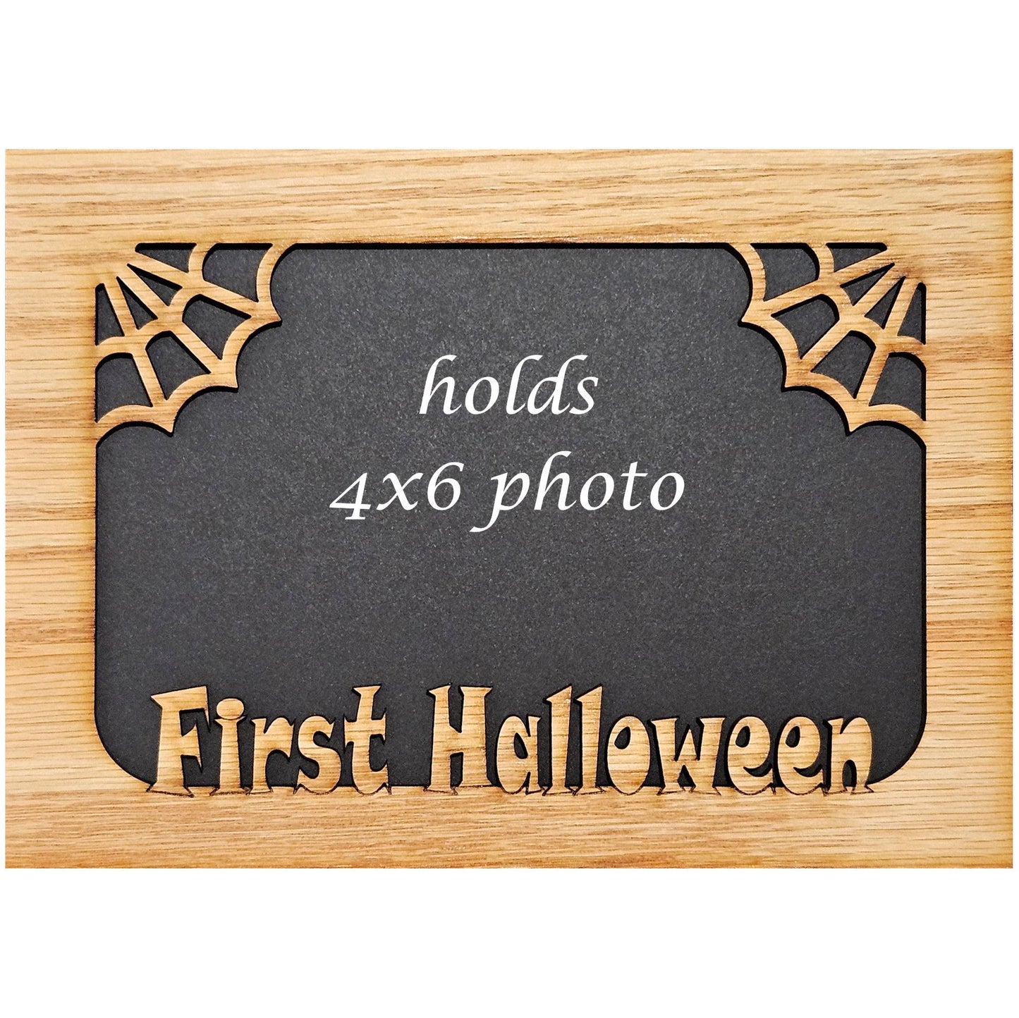 5x7 First Halloween Picture Frame for 4x6 Photo - Halloween Home Decoration - Spider Web - Cobweb - Halloween Gift for New Mother - portrait