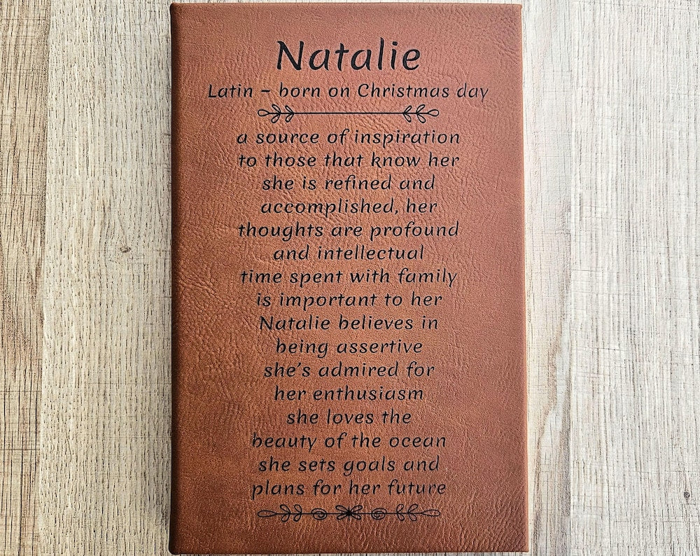 Leatherette Journal Personalized with Name Meaning
