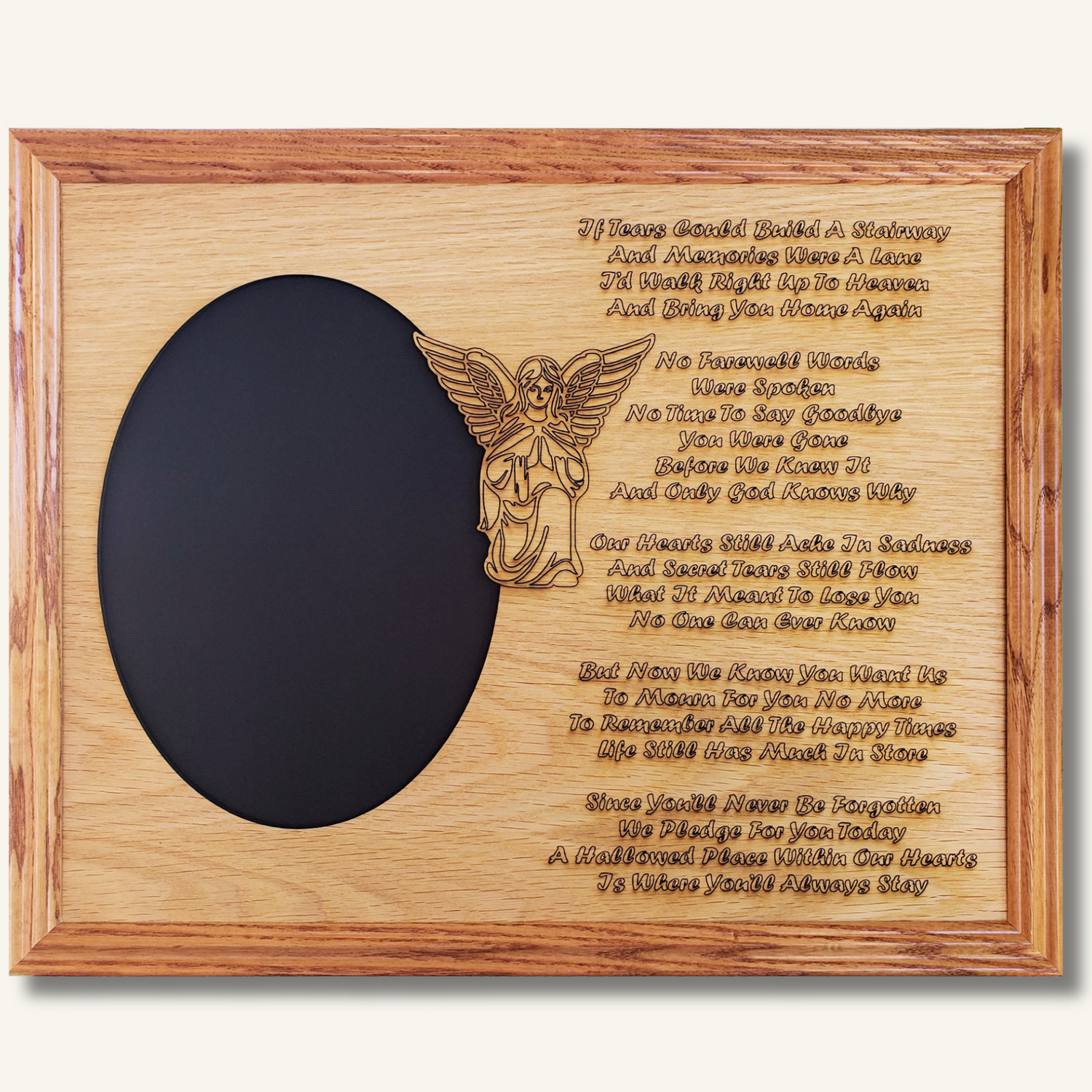 Engraved memorial frame keepsake with name and heartfelt message