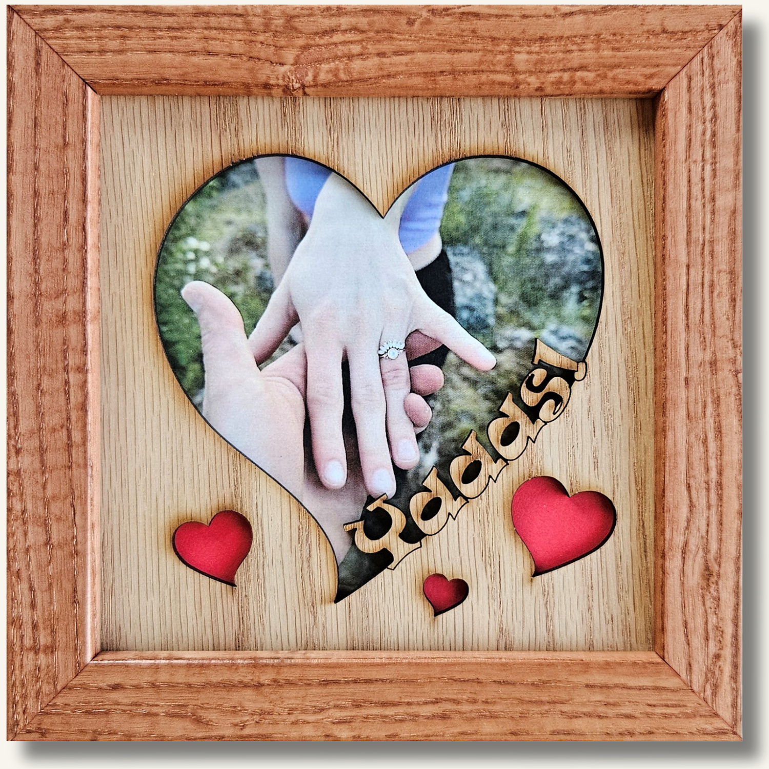 Laser-cut wedding keepsake frame for couples