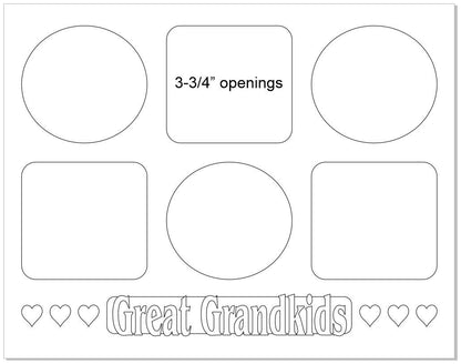 11x14 Great Grandkids Wood Photo-Picture Mat Collage Insert