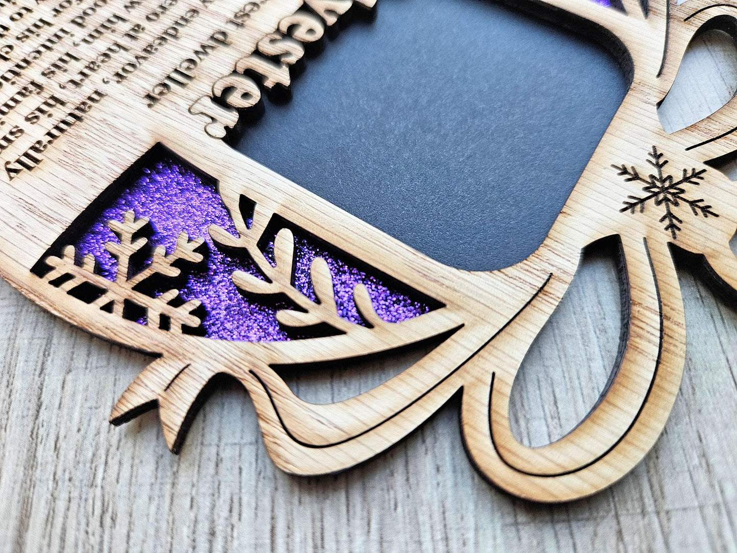 5" Personalized Name Origin and Meaning Ornament Photo Frame | 2x2 photo spot | Holiday Gift Keepsake for Parents, Grandparents & Loved Ones