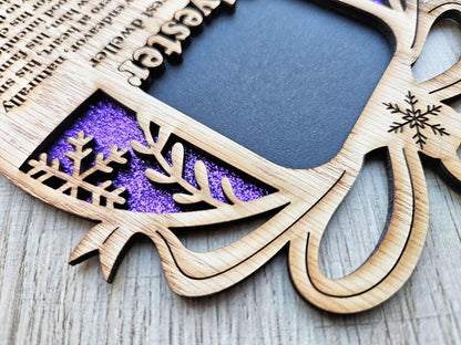 5" Personalized Name Origin and Meaning Ornament Photo Frame | 2x2 photo spot | Holiday Gift Keepsake for Parents, Grandparents & Loved Ones