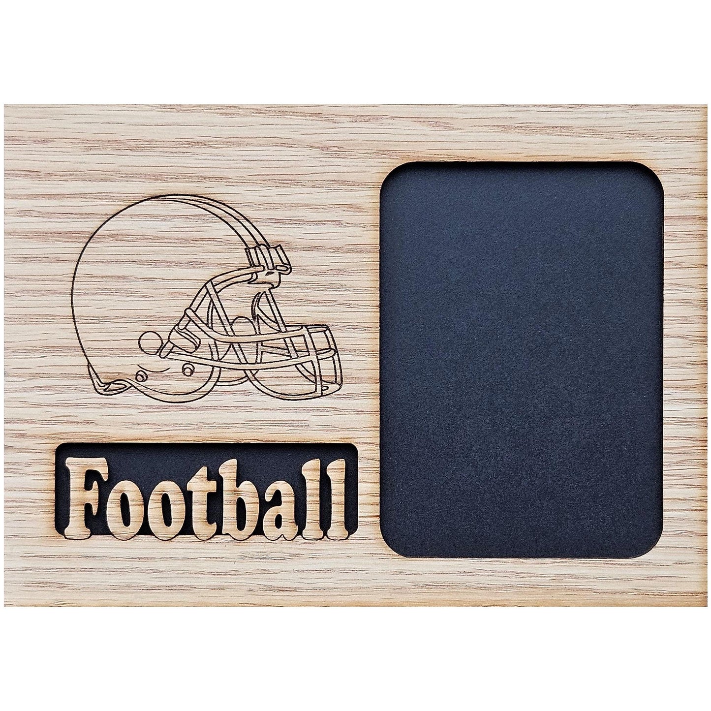 5x7 Football with Helmet Picture Frame - Holds 3x4 inch photo - High School Football - Gift for Dad - Gift for Mom - Football Mom