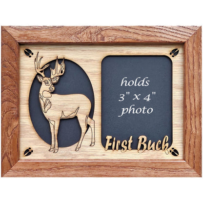 5x7 First Buck Deer Hunting Picture Frame - Wildlife - Gift for Hunter - Gift for Dad - Gift for Mom