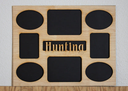 11x14 Hunting Wood Mat Collage insert for Frame - Deer Elk Bear Moose Mountain Lion Turkey Duck and More