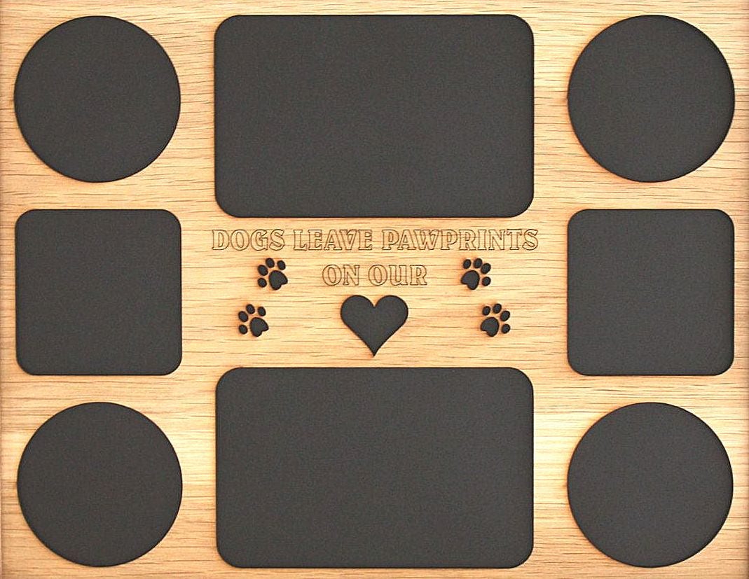 11x14 Dogs Leave Pawprints Wood Photo-Picture Mat Collage Insert