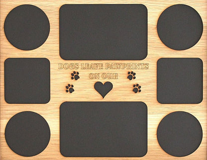 11x14 Dogs Leave Pawprints Wood Photo-Picture Mat Collage Insert