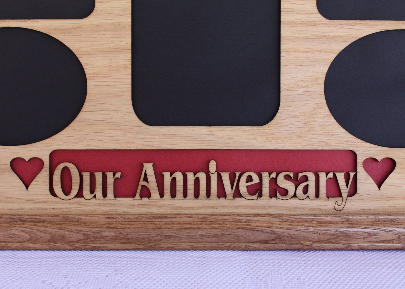 11x14 Our Anniversary with Hearts Wood Photo-Picture Mat Collage Insert