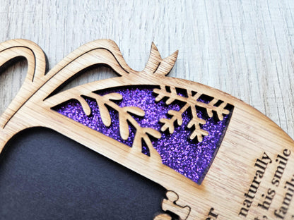 5" Personalized Name Origin and Meaning Ornament Photo Frame | 2x2 photo spot | Holiday Gift Keepsake for Parents, Grandparents & Loved Ones