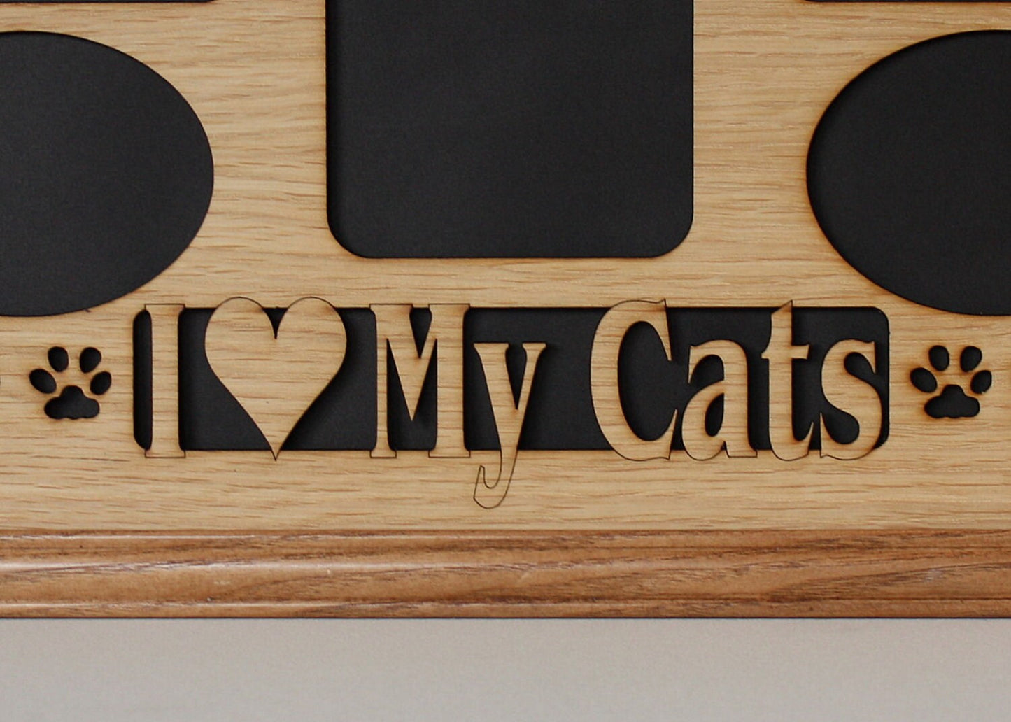 11x14 Cat Collage with Paws Oak Wood Photo Mat Insert