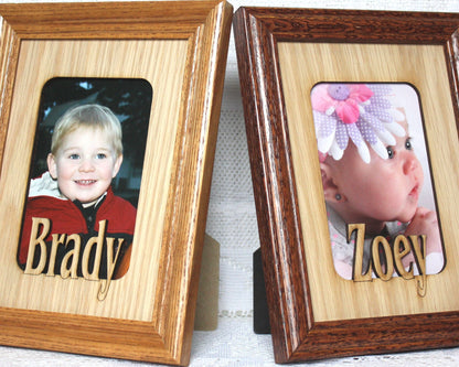 Personalized Name Frame 5x7 | Custom Picture Frame with Engraved Mat | Grandparents Gift | Treasured Keepsake | Frame of a Lifetime