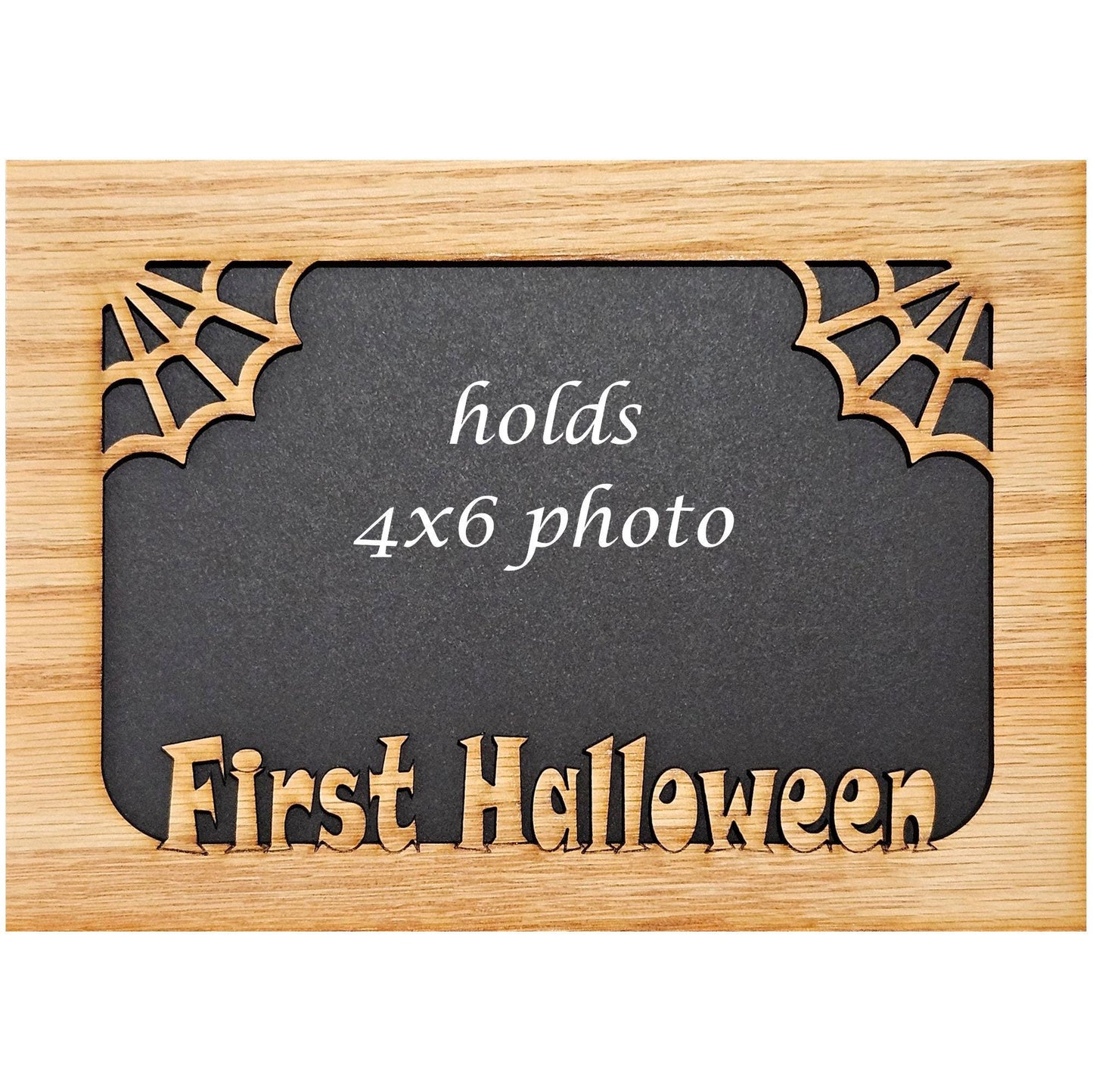 5x7 First Halloween Picture Frame for 4x6 Photo - Halloween Home Decoration - Spider Web - Cobweb - Halloween Gift for New Mother -landscape
