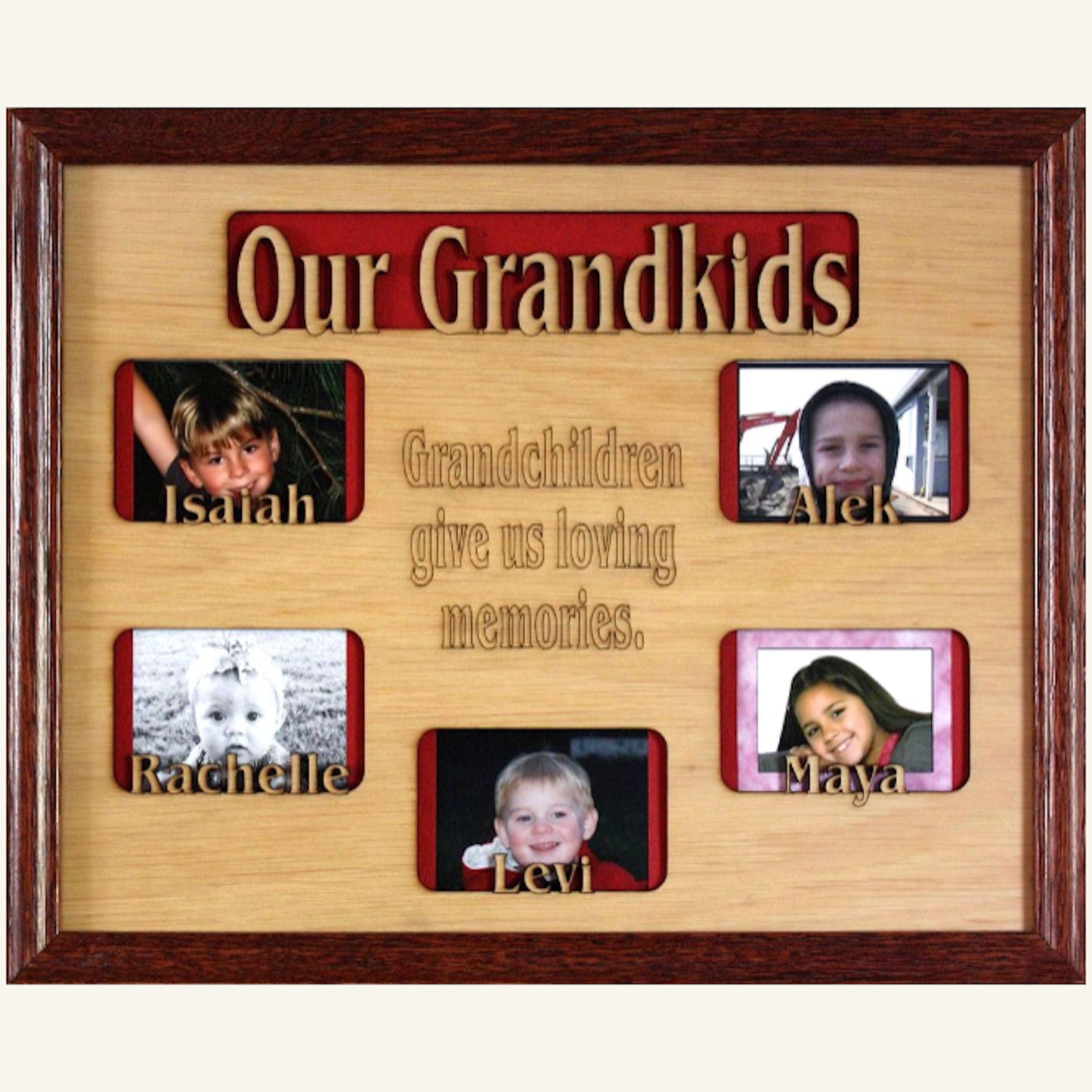 1 to 5 Grandkids Names Mat Insert (ONLY) for 11x14 Picture Frame - Gifts for Grandparents Grandchildren Personalized Customized