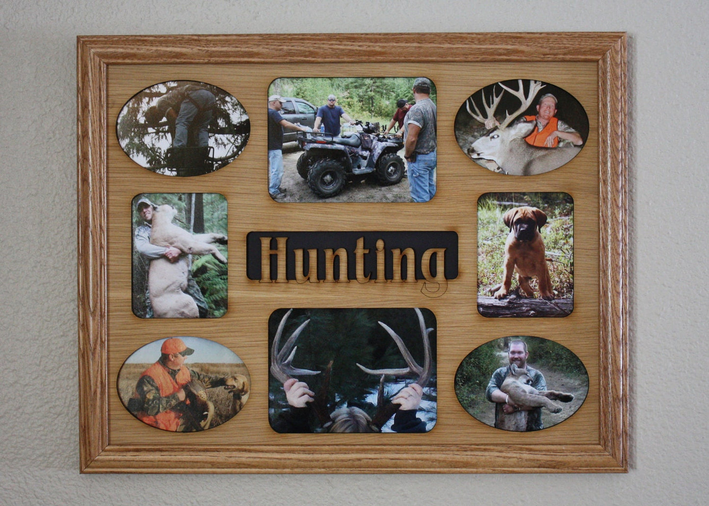 11x14 Hunting Wood Mat Collage insert for Frame - Deer Elk Bear Moose Mountain Lion Turkey Duck and More