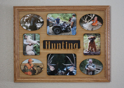 11x14 Hunting Wood Mat Collage insert for Frame - Deer Elk Bear Moose Mountain Lion Turkey Duck and More