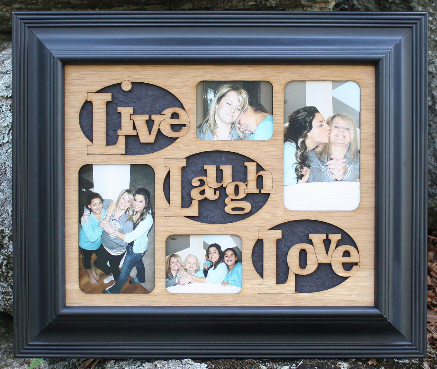 8x10 Live Laugh Love Wood Mat Collage Insert for Frame