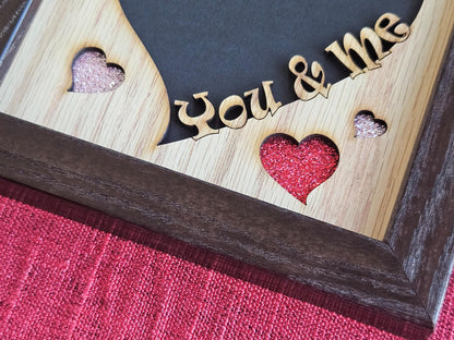 5x5 Bestie Picture Frame for 4x4 photo - Heart Shaped Love Frames - Valentines Day Gift - Anniversary Gift - Wedding Gift - Best Friend Gift