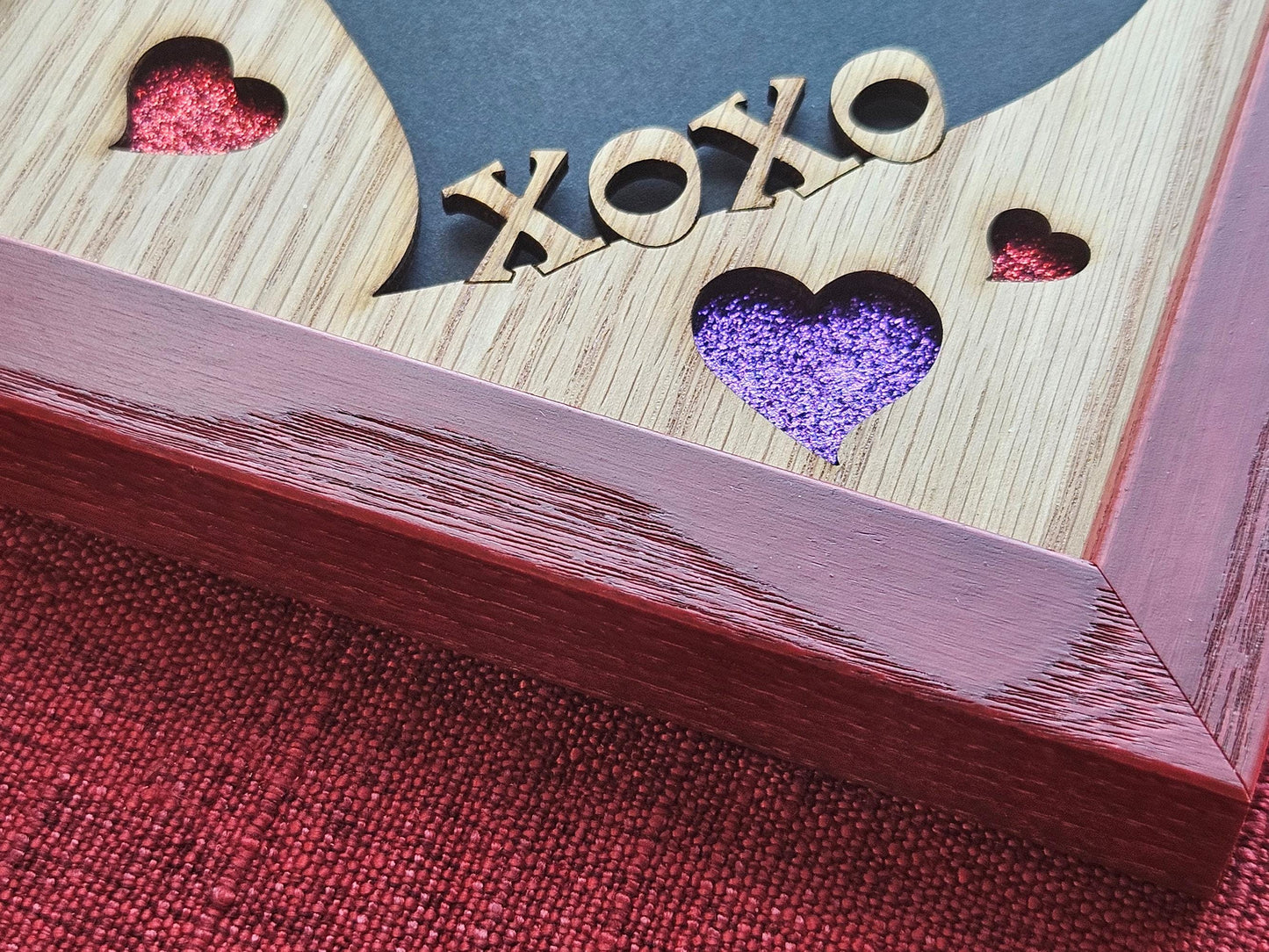 5x5 XOXO Picture Frame for 4x4 photo - Heart Shaped Love Frames - Valentines Day Gift - Anniversary Gift - Wedding Gift - Best Friend Gift