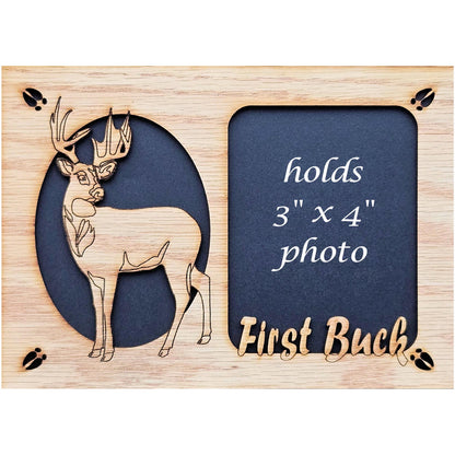 5x7 Deer Hunting Picture Frame - First Buck - Wildlife - Gift for Hunter - Gift for Dad - Gift for Mom