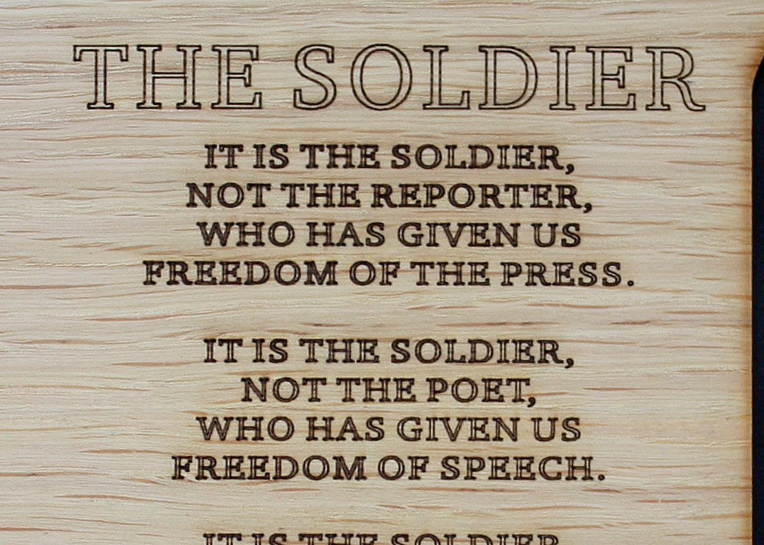 8x10 The Soldier Poem Army Custom Wood Picture Mat Insert for Frame ...