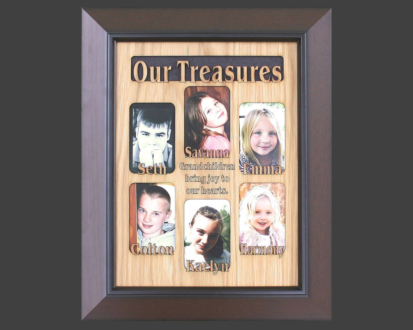 6 to 8 Grandkids Names Mat Insert (ONLY) for 11x14 Picture Frame - Gifts for Great Grandparents Grandchildren Personalized Customized
