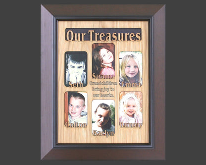 6 to 8 Grandkids Names Mat Insert (ONLY) for 11x14 Picture Frame - Gifts for Great Grandparents Grandchildren Personalized Customized