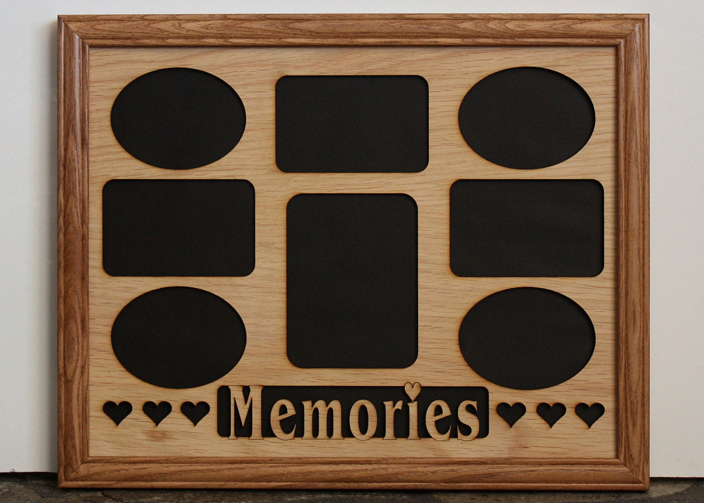 11x14 Memories with Hearts Wood Photo-Picture Mat Collage Insert