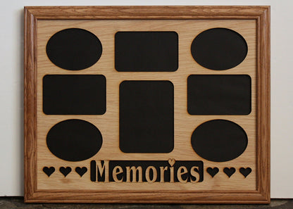 11x14 Memories with Hearts Wood Photo-Picture Mat Collage Insert