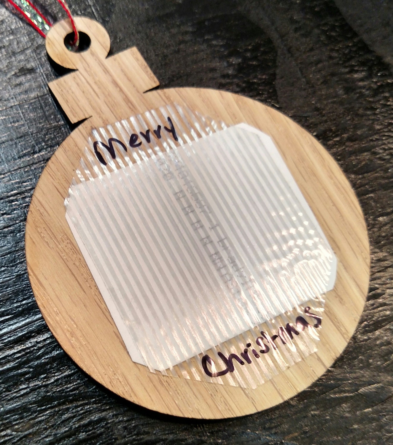 3" Personalized Christmas Ornament with Name | Ornament Photo Frame | Custom Wooden Picture Frame Keepsake | Gift for Parents & Grandparents