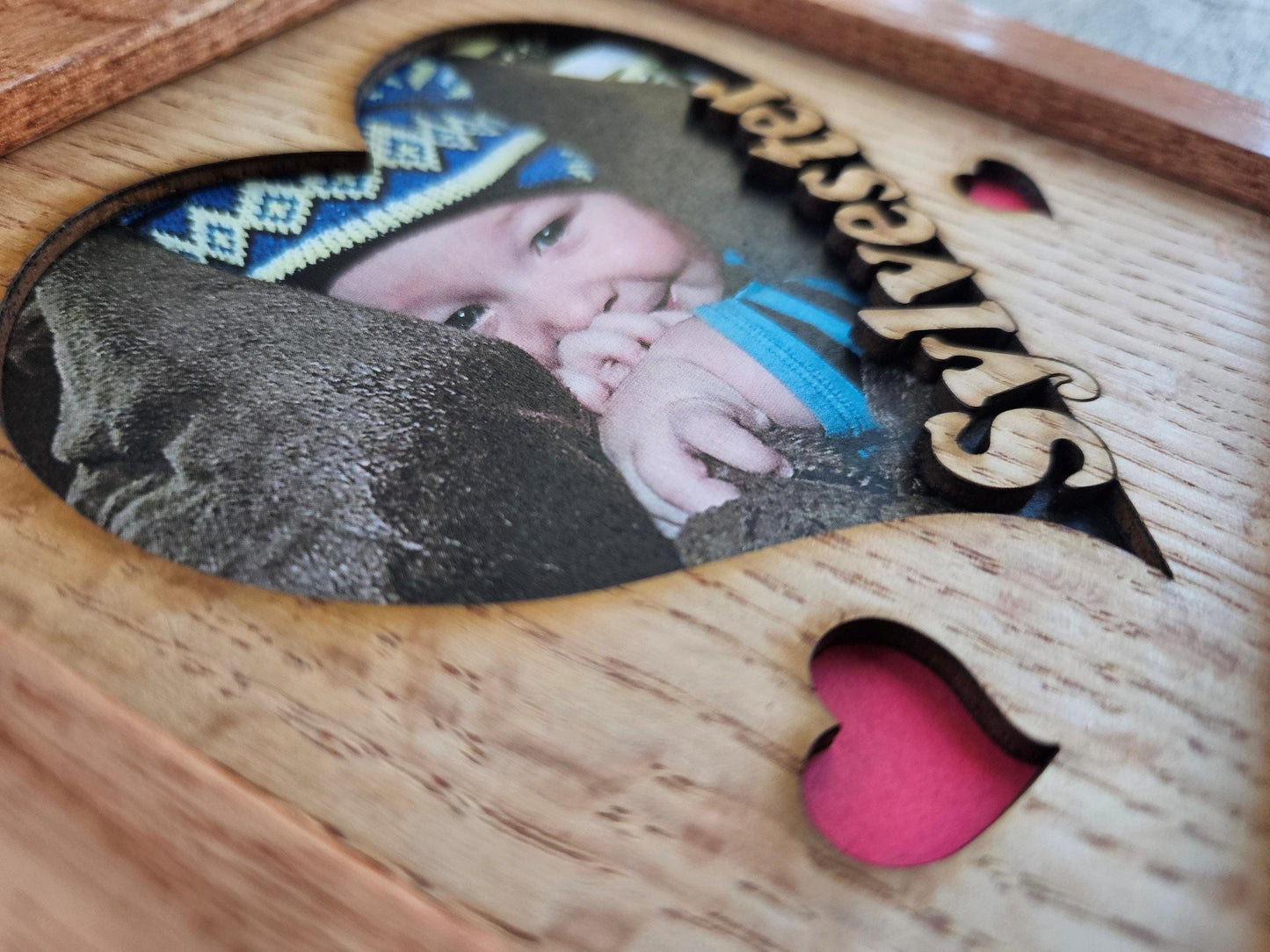 5x5 Valentines Name Frame - Holds 4x4(4x6) photo - Personalized Picture Frames - Heart Shaped Name Frame - Valentines Day - Gift for Couples