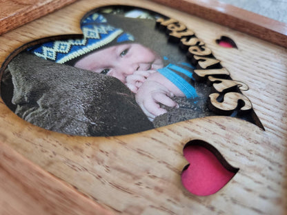 5x5 Valentines Name Frame - Holds 4x4(4x6) photo - Personalized Picture Frames - Heart Shaped Name Frame - Valentines Day - Gift for Couples