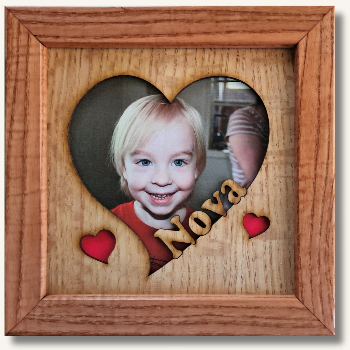 5x5 Heart Shaped Name Frame - Holds 4x4(4x6) photo - Personalized Picture Frames - Mother's Day - Valentines Day - Gift for Grandparents