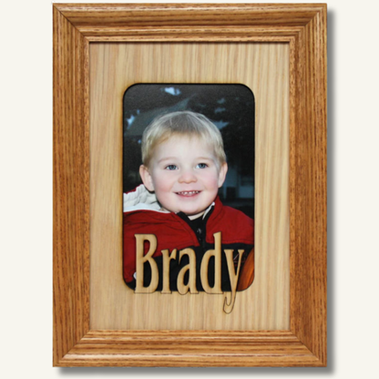 5x7 Name Frame | Personalized Picture Frames 5x7 Mats Inserts Custom Picture Frames | holds 3 1/2 x 5 or 4x6 photos | Gifts for Mothers Day