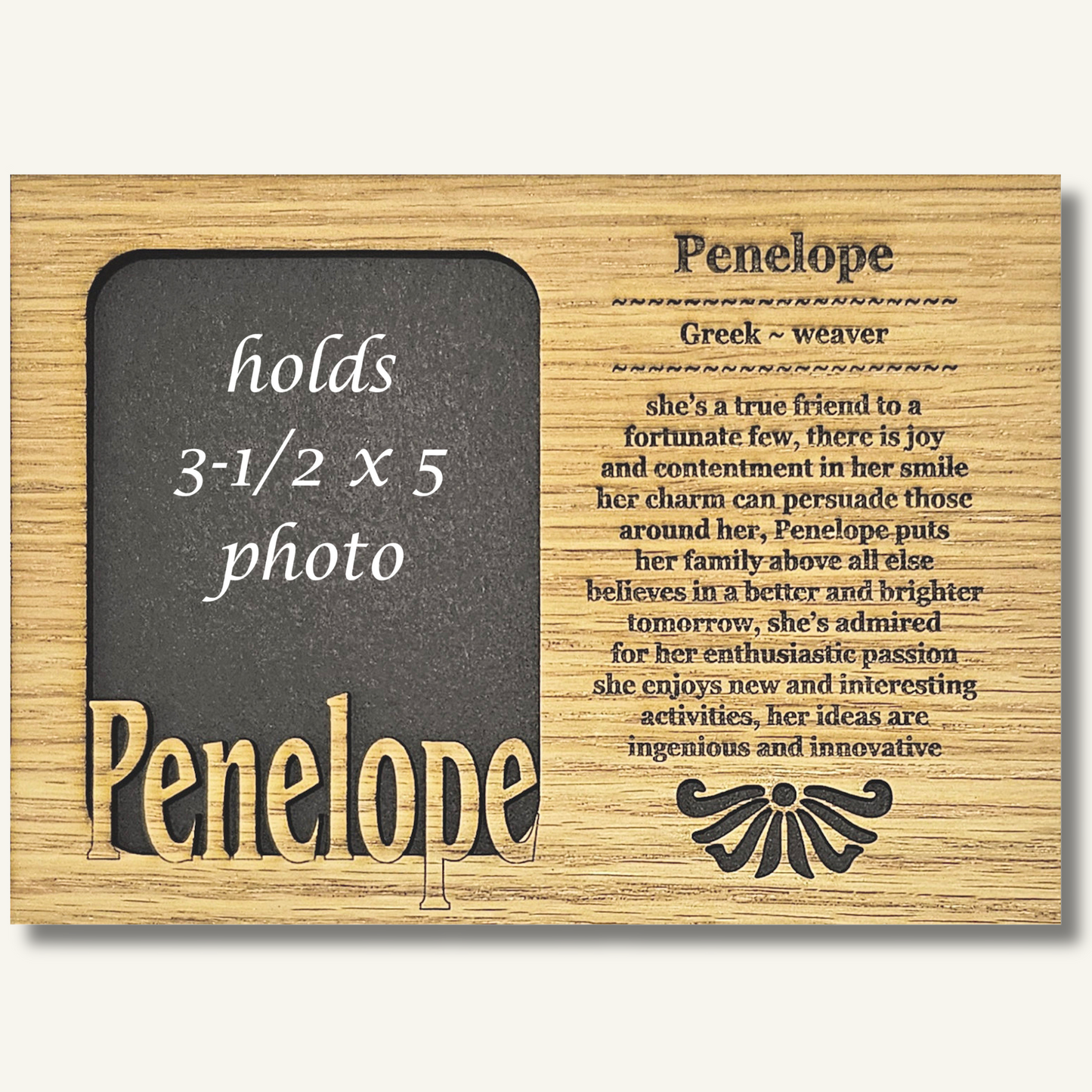 5x7 Name Meaning Picture Frame 5x7 Mat Insert for 3-1/2 x5 or 4x6 photo Mats for Frames Framing Wood Cut Outs