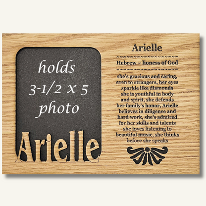 5x7 Name Meaning Picture Frame 5x7 Mat Insert for 3-1/2 x5 or 4x6 photo Personalized Baby Gifts Grandparent Day Custom Wooden Laser Engraved