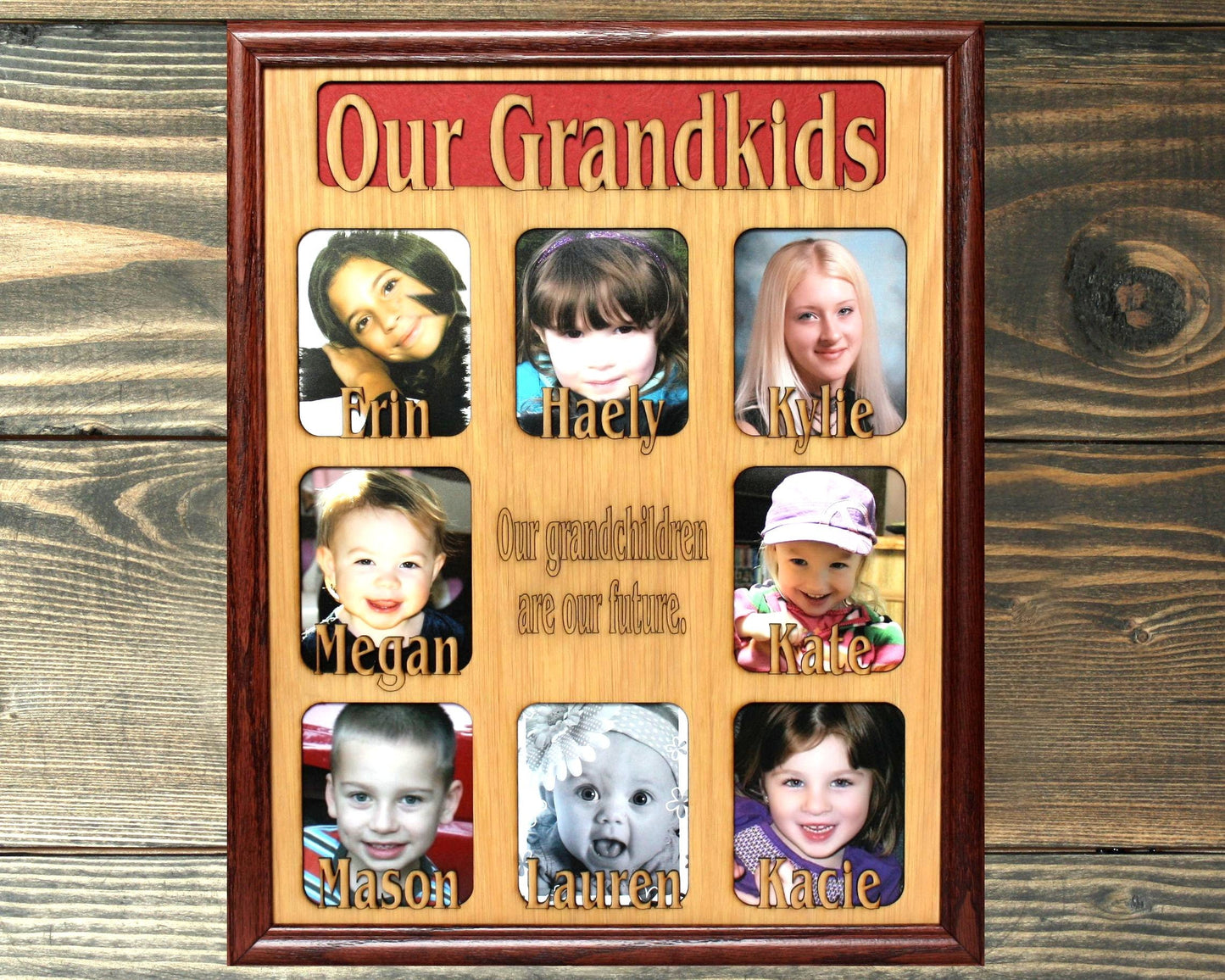 9 to 12 Grandkids Names Mat Insert (ONLY) for 11x14 Picture Frame - Gifts for Great Grandparents Grandchildren Personalized Customized