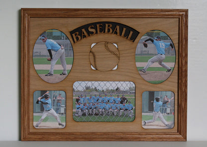 11x14 Baseball Wood Photo-Picture Mat Collage Insert