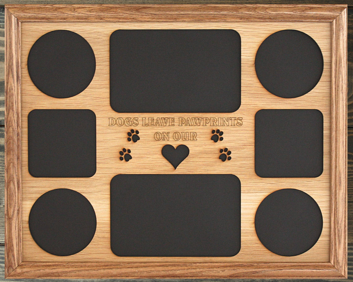 11x14 Dogs Leave Pawprints Wood Photo-Picture Mat Collage Insert