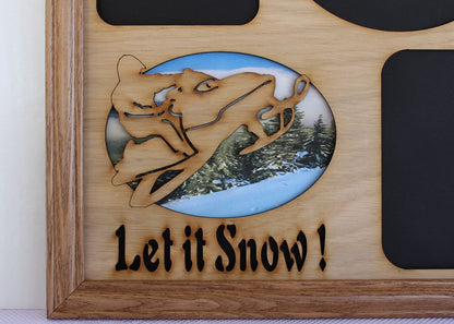 11x14 Let it Snow - Snowmobile Wood Photo-Picture Mat Collage Insert