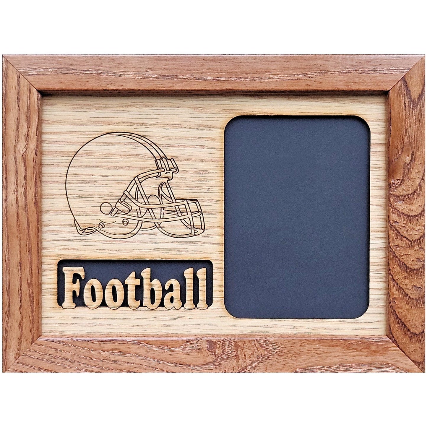 5x7 Football with Helmet Picture Frame - Holds 3x4 inch photo - High School Football - Gift for Dad - Gift for Mom - Football Mom