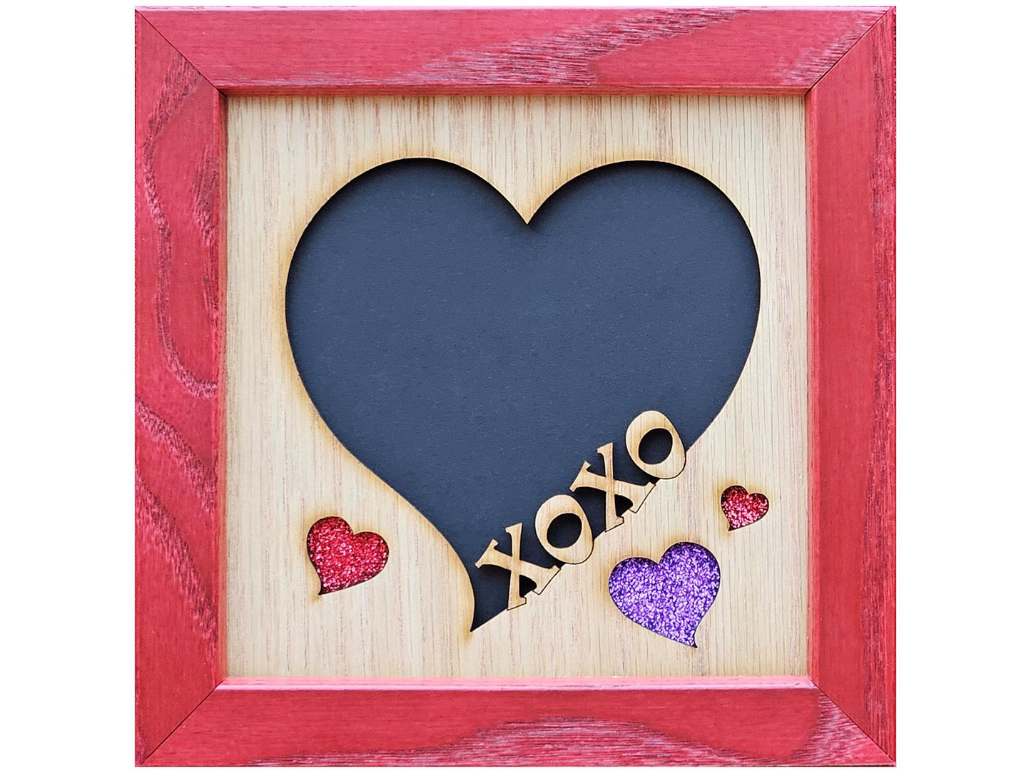 5x5 XOXO Picture Frame for 4x4 photo - Heart Shaped Love Frames - Valentines Day Gift - Anniversary Gift - Wedding Gift - Best Friend Gift