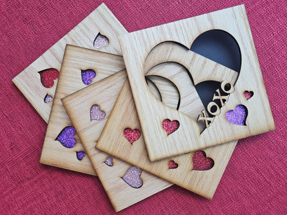 5x5 Engaged Picture Frame for 4x4 photo - Heart Shaped - Husband and Wife - Valentines Day Gift - Engagement Gift - Gift for Couple