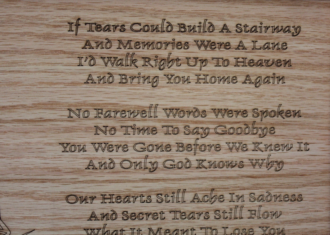 11x14 Memorial Sympathy - If Tears Could Build a Stairway Light House Custom Wood Photo-Picture Mat Collage Insert for Frame