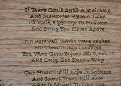 11x14 Memorial Sympathy - If Tears Could Build a Stairway Light House Custom Wood Photo-Picture Mat Collage Insert for Frame