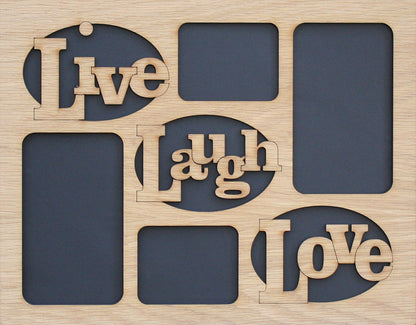 8x10 Live Laugh Love Wood Mat Collage Insert for Frame