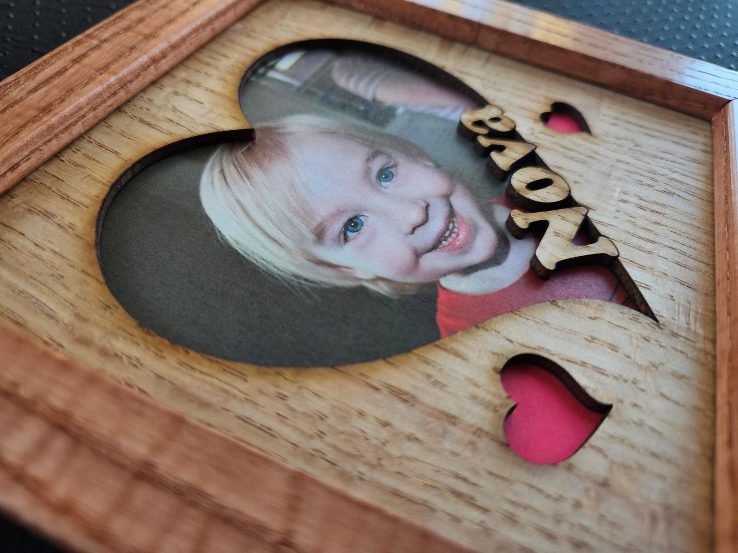 5x5 Valentines Name Frame - Holds 4x4(4x6) photo - Personalized Picture Frames - Heart Shaped Name Frame - Valentines Day - Gift for Couples