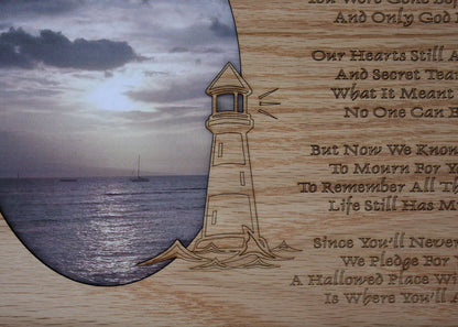 11x14 Memorial Sympathy - If Tears Could Build a Stairway Light House Custom Wood Photo-Picture Mat Collage Insert for Frame