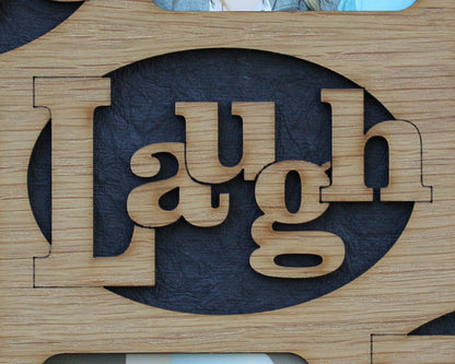 8x10 Live Laugh Love Wood Mat Collage Insert for Frame